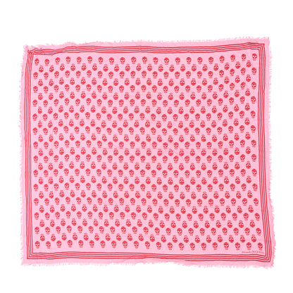 Alexander McQueen Silk Skull Scarf Pink Red 1 of 8