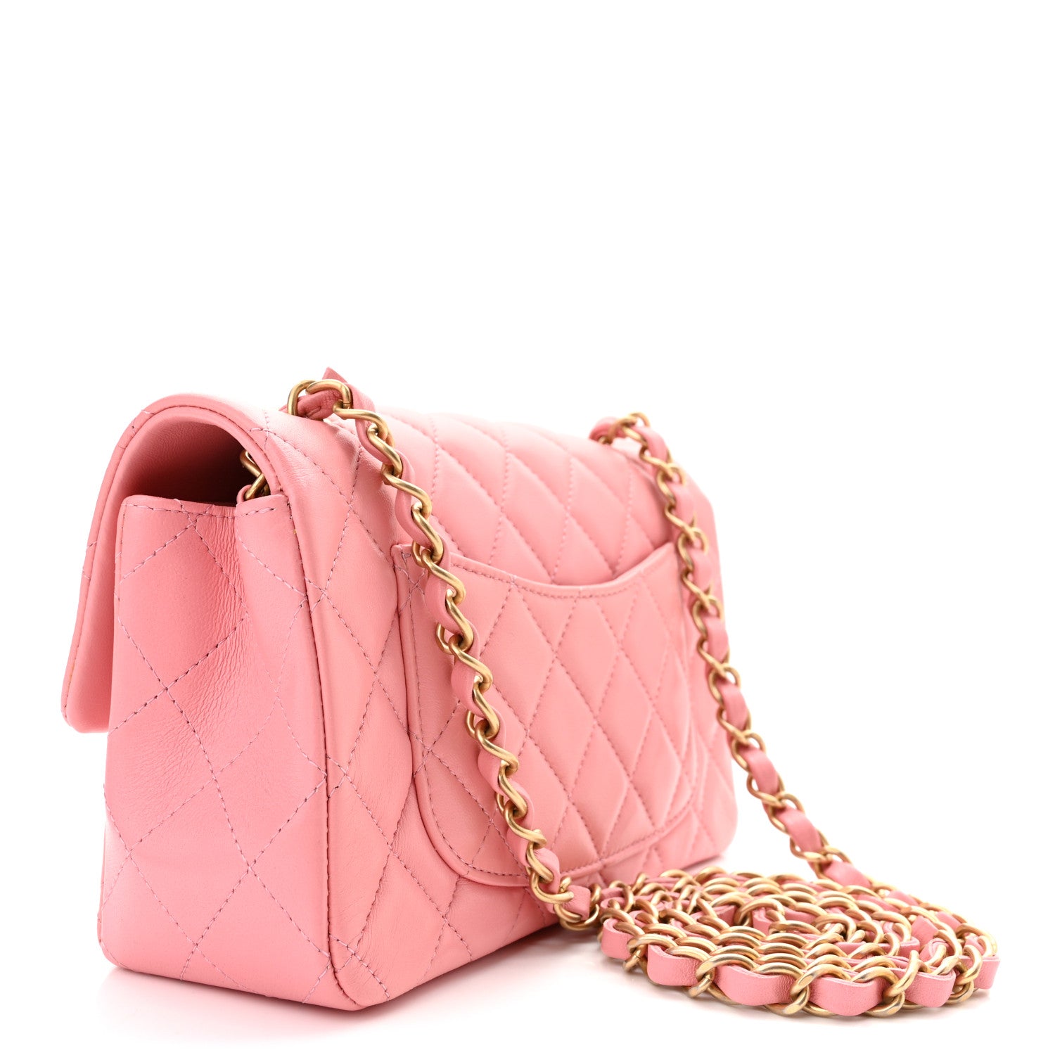Chanel Lambskin Quilted Mini Rectangular Flap Pink 3 of 10