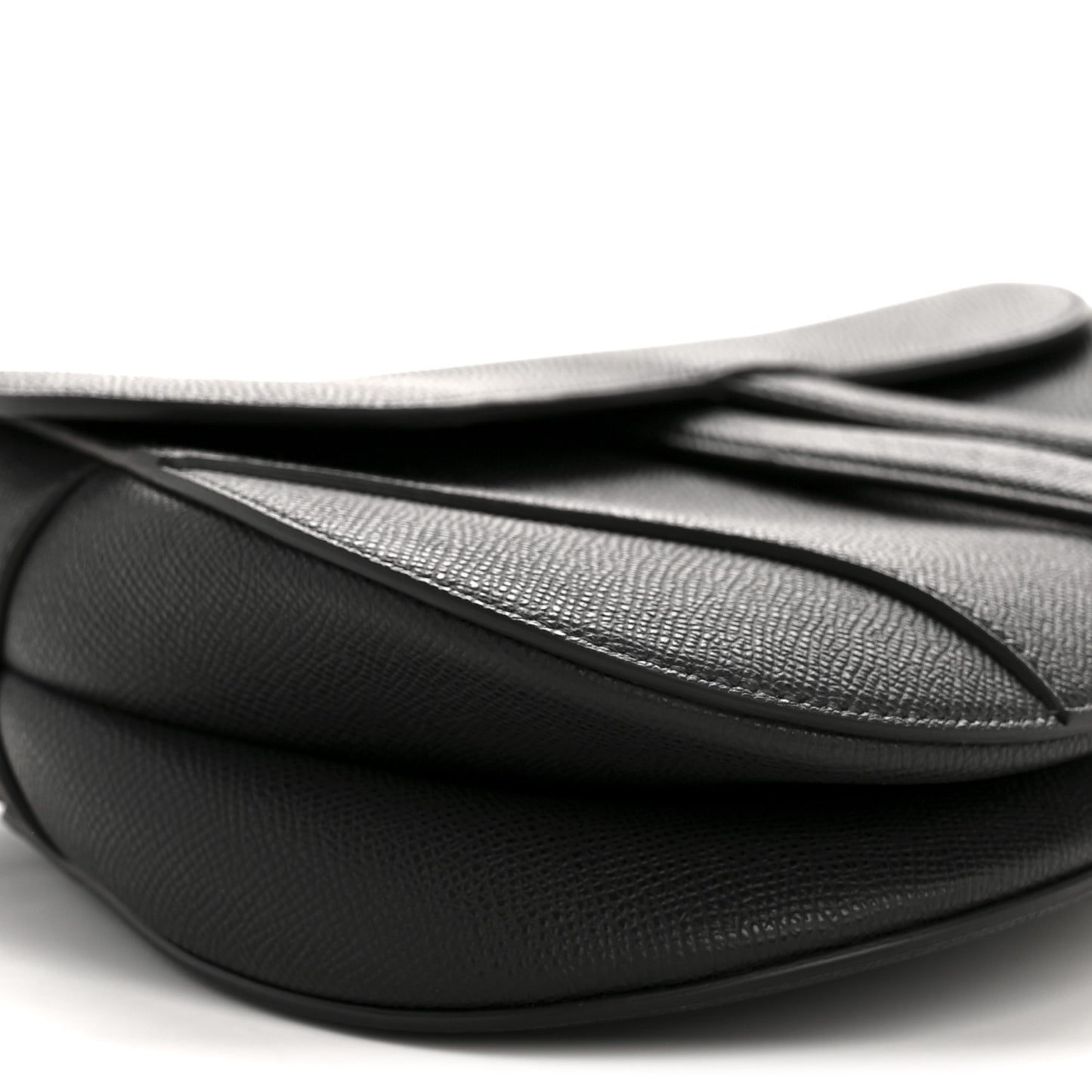 Grained Calfskin Saddle Bag Black