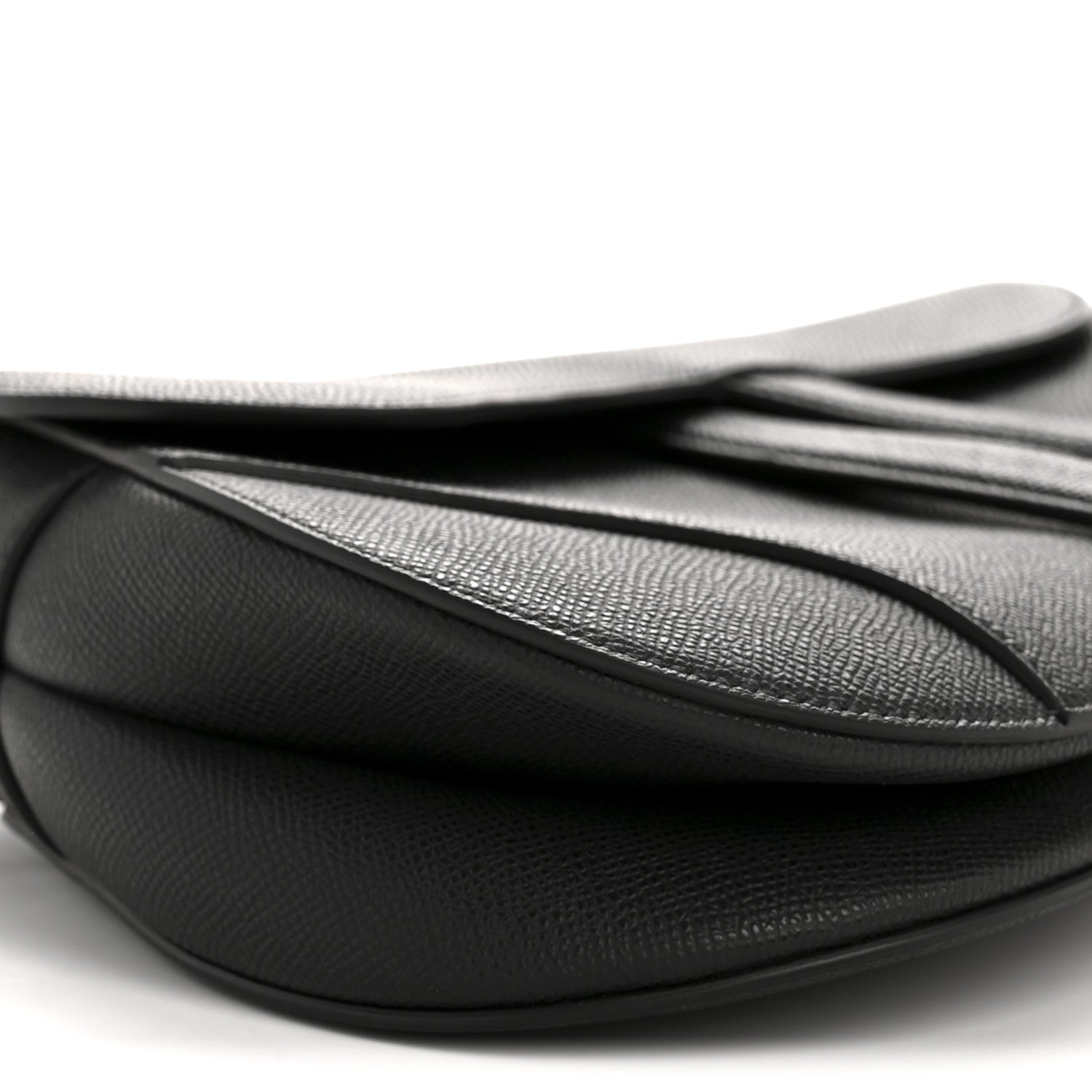 Christian Dior Grained Calfskin Saddle Bag Black 8 of 13