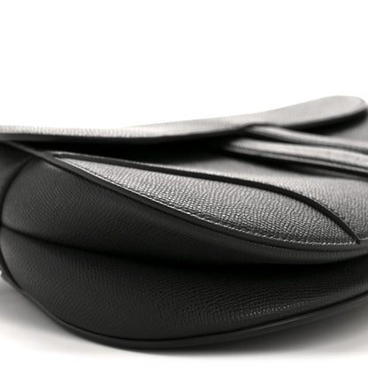 Christian Dior Grained Calfskin Saddle Bag Black 8 of 13