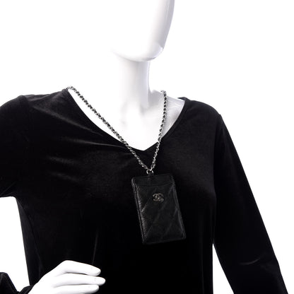 Chanel Caviar Quilted Card Holder On Chain Black 2 of 8
