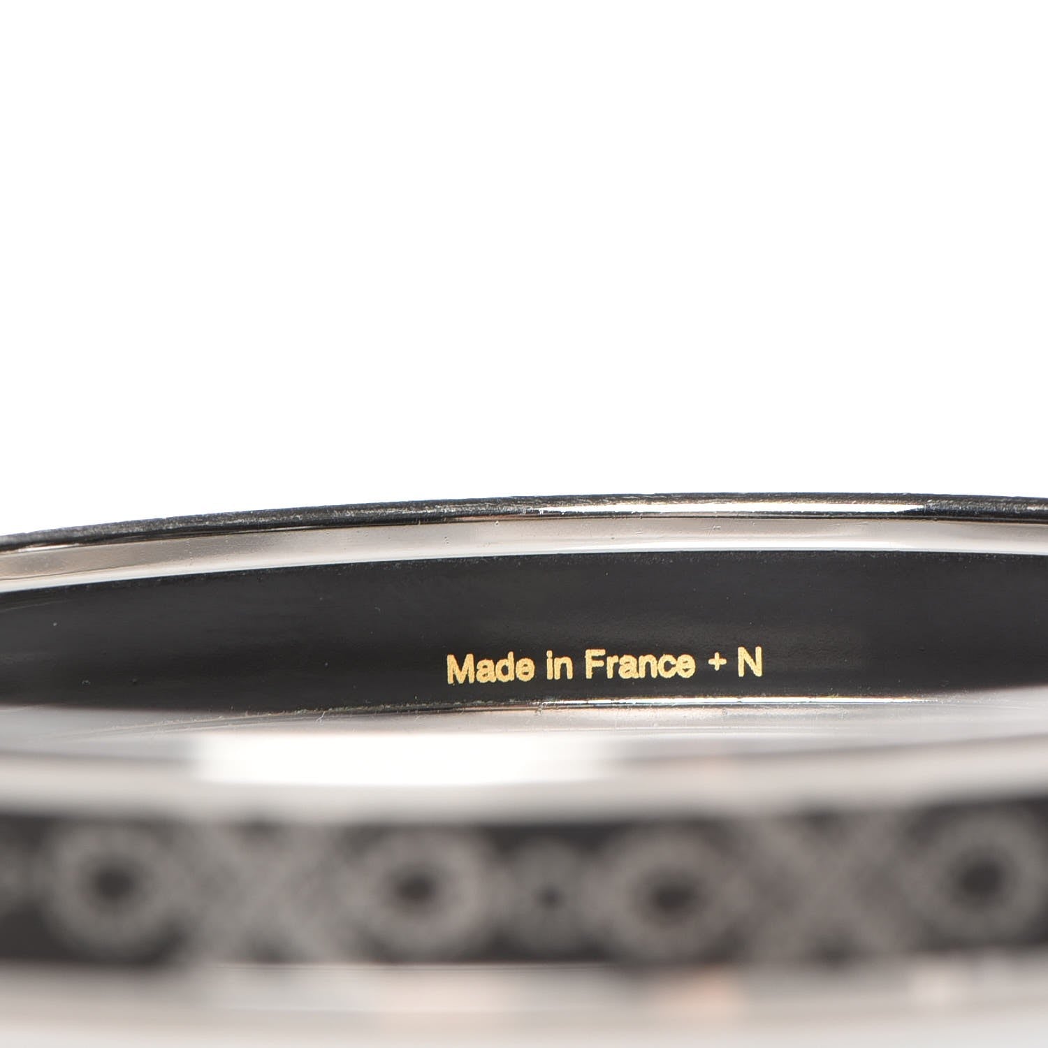 Hermes Enamel Printed Grand Apparat Narrow Bracelet 62 Black 4 of 6