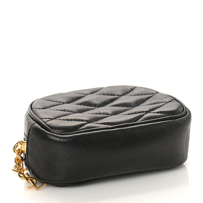 Saint Laurent Lambskin Quilted Lolita Cosmetic Pouch Black 4 of 9