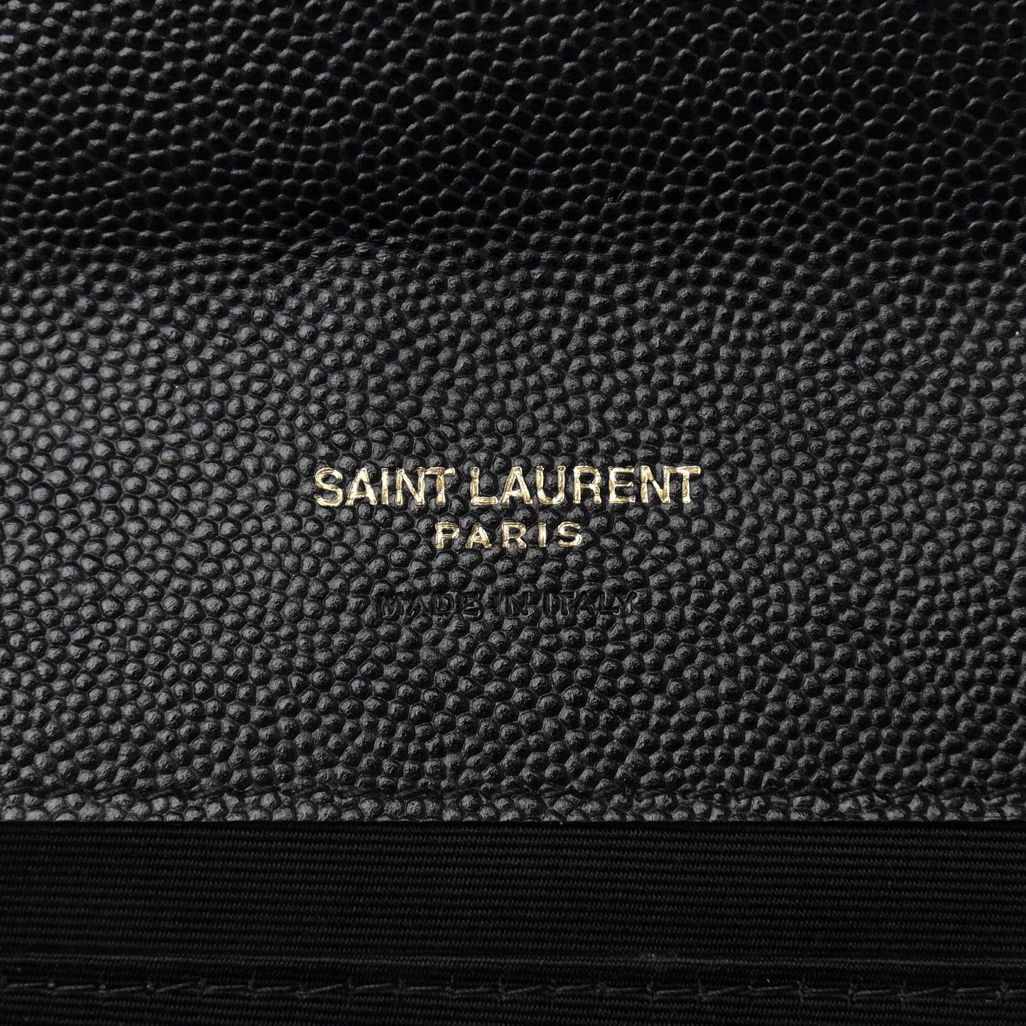 Grain De Poudre Matelasse Chevron Monogram Envelope Clutch Black