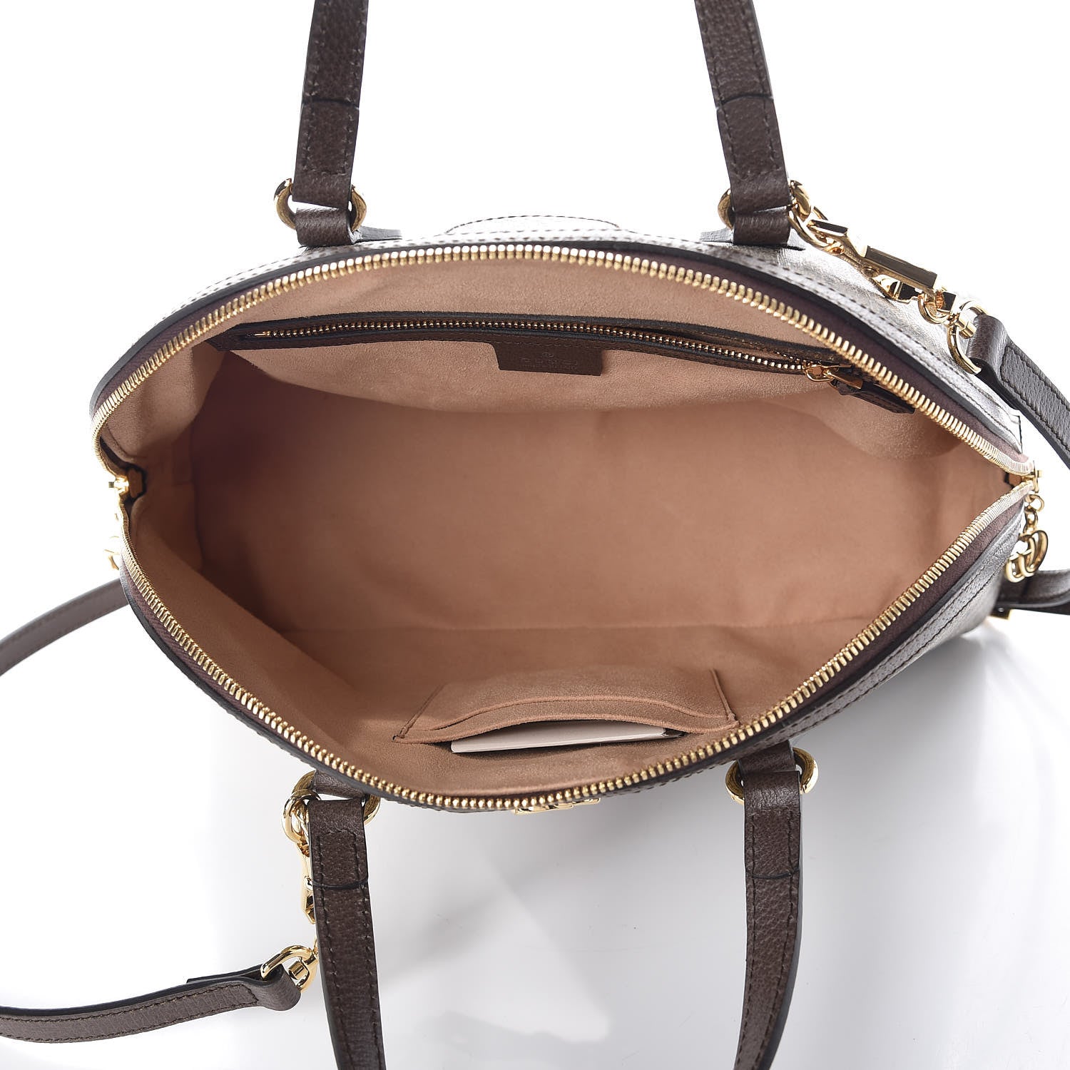 Gucci GG Supreme Monogram Web Medium Ophidia Top Handle Dome Bag Brown 7 of 9