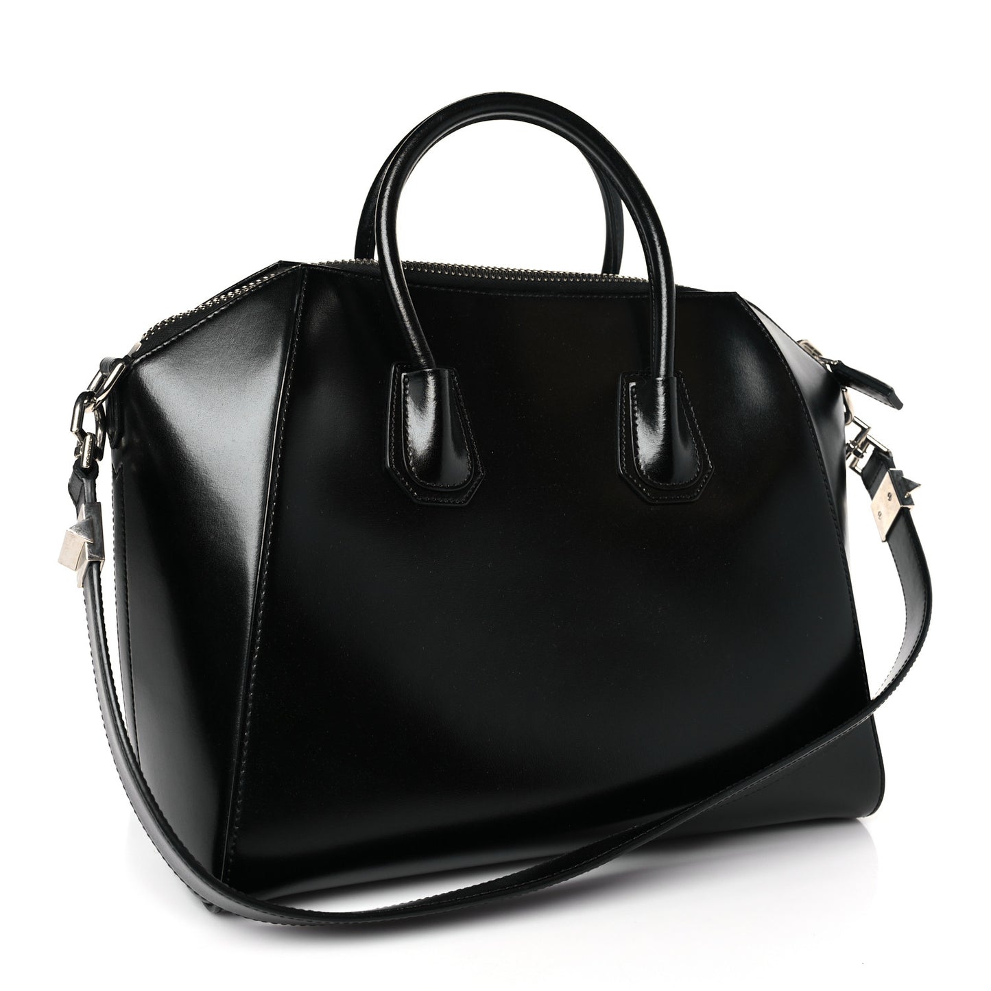 Shiny Lord Calfskin Medium Antigona Black