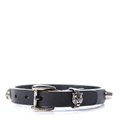Gucci Calfskin Feline Heads Bracelet Black 3 of 5