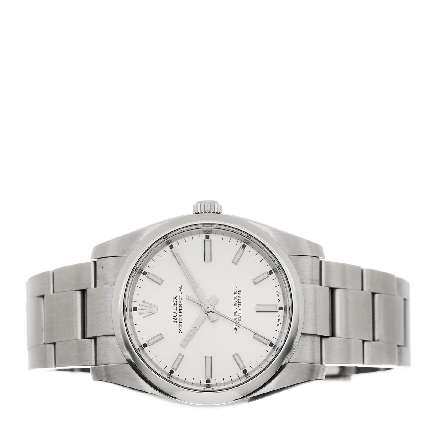 Stainless Steel 34mm Oyster Perpetual Watch White 114200