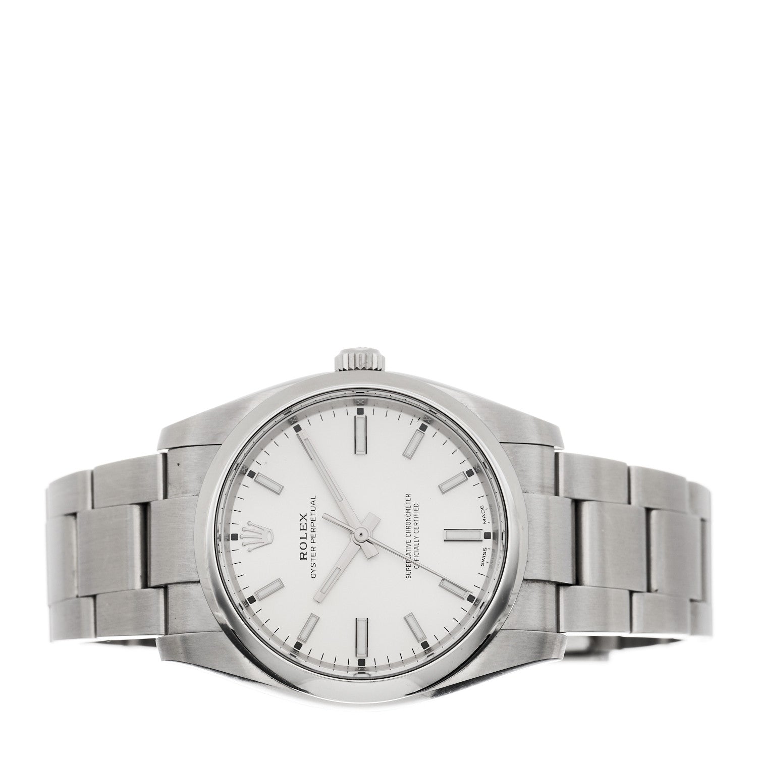 Rolex Stainless Steel 34mm Oyster Perpetual Watch White 114200 2 of 5