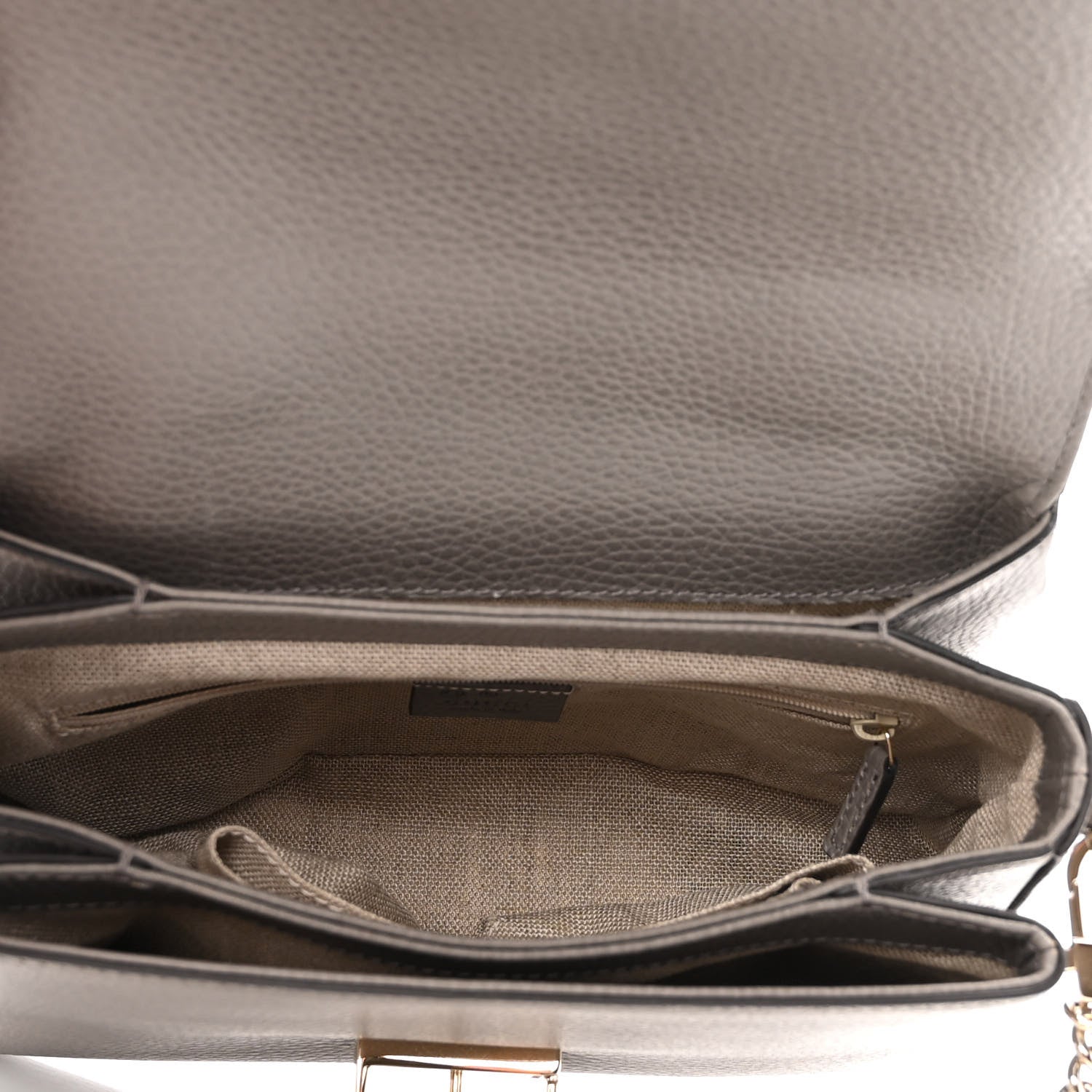 Gucci Dollar Calfskin Interlocking G Top Handle Shoulder Bag Loess 5 of 11