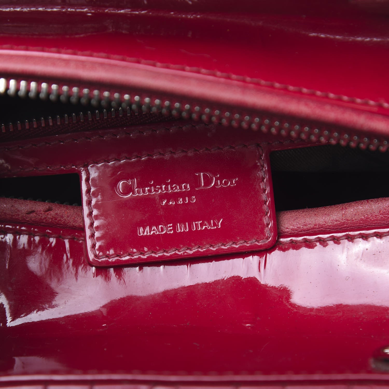 Christian Dior Patent Cannage Medium Lady Dior Red 6 of 13