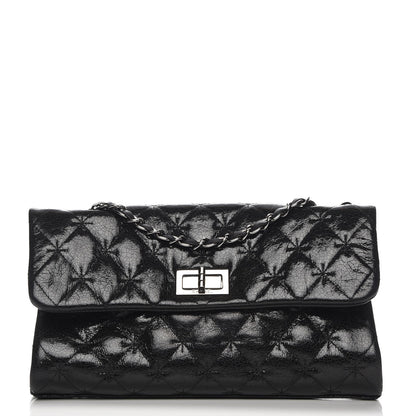 Chanel Glazed Crackled Calfskin Mademoiselle Flap Black 1 of 7
