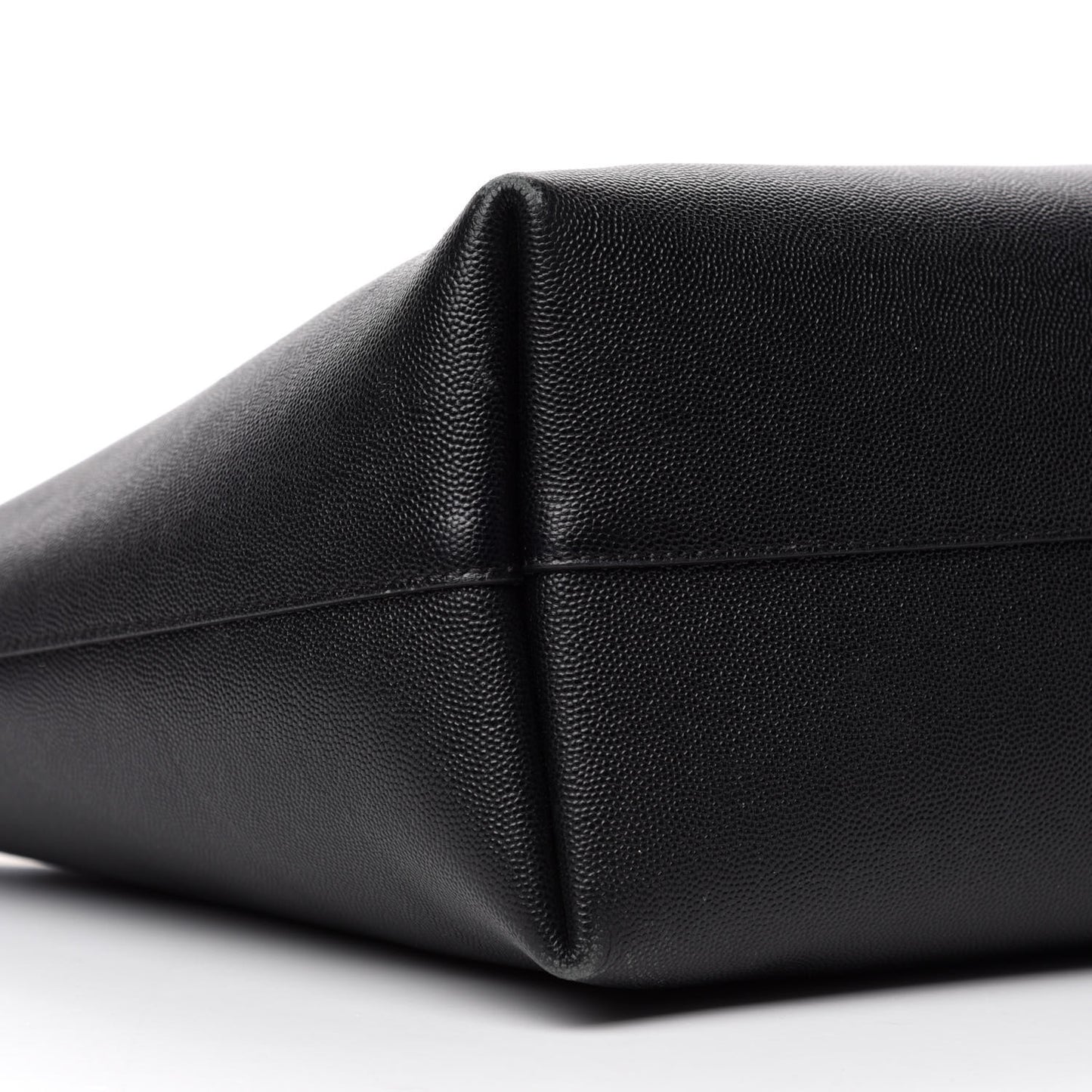 Grained Calfskin Small T Tote Black