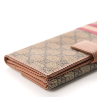 Gucci GG Supreme Monogram Web Continental Wallet Pink 8 of 11
