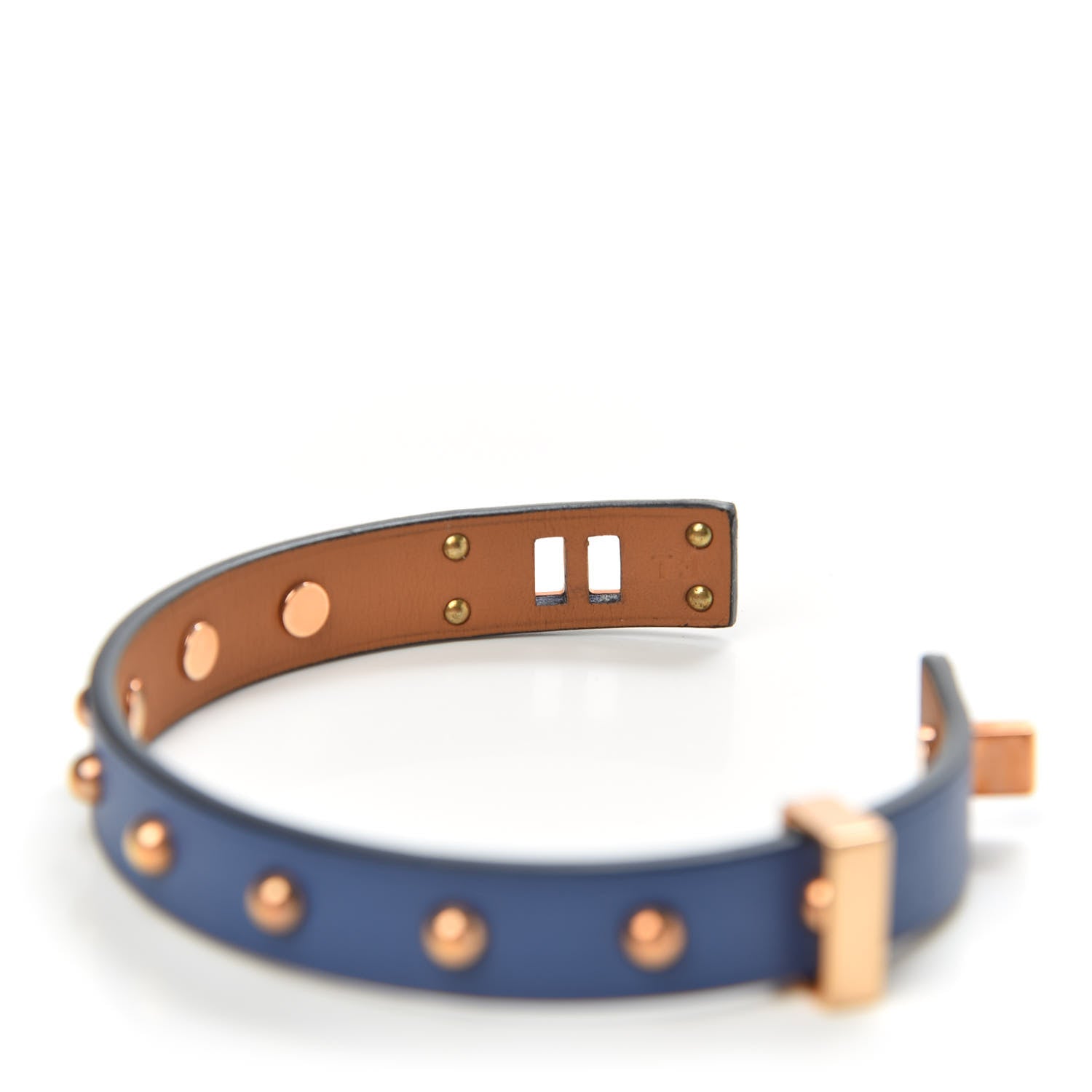 Hermes Swift Mini Dog Clous Ronds Bracelet T3 Bleu Brighton 5 of 5