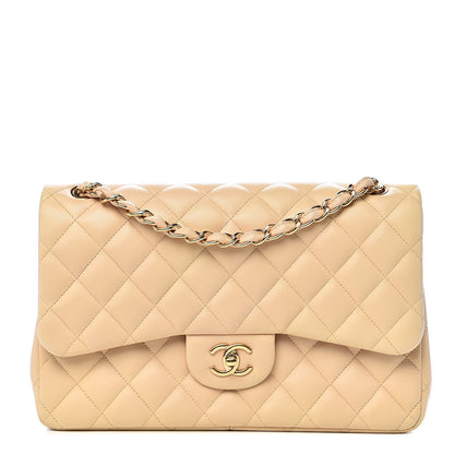 Chanel Lambskin Quilted Jumbo Double Flap Beige Clair 1 of 12