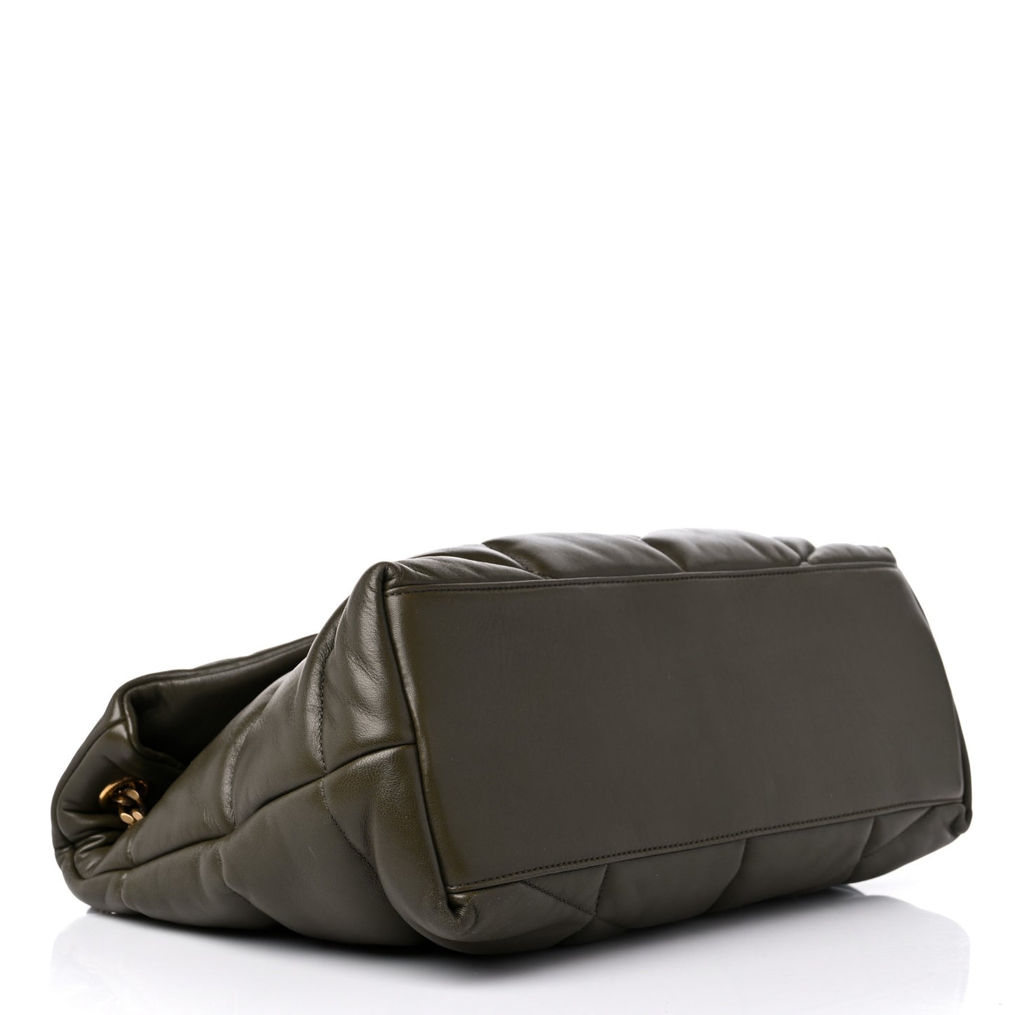 Lambskin Quilted Medium Loulou Puffer Monogram Chain Satchel Seaweed