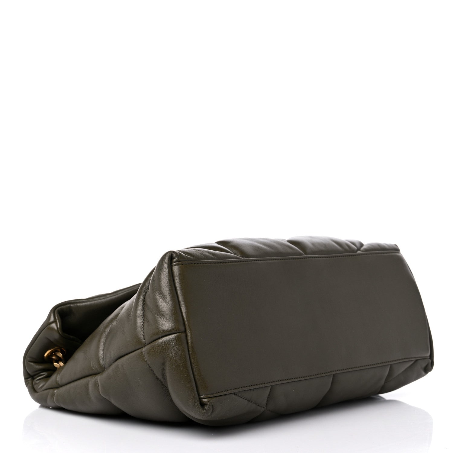 Saint Laurent Lambskin Quilted Medium Loulou Puffer Monogram Chain Satchel Seaweed 4 of 12