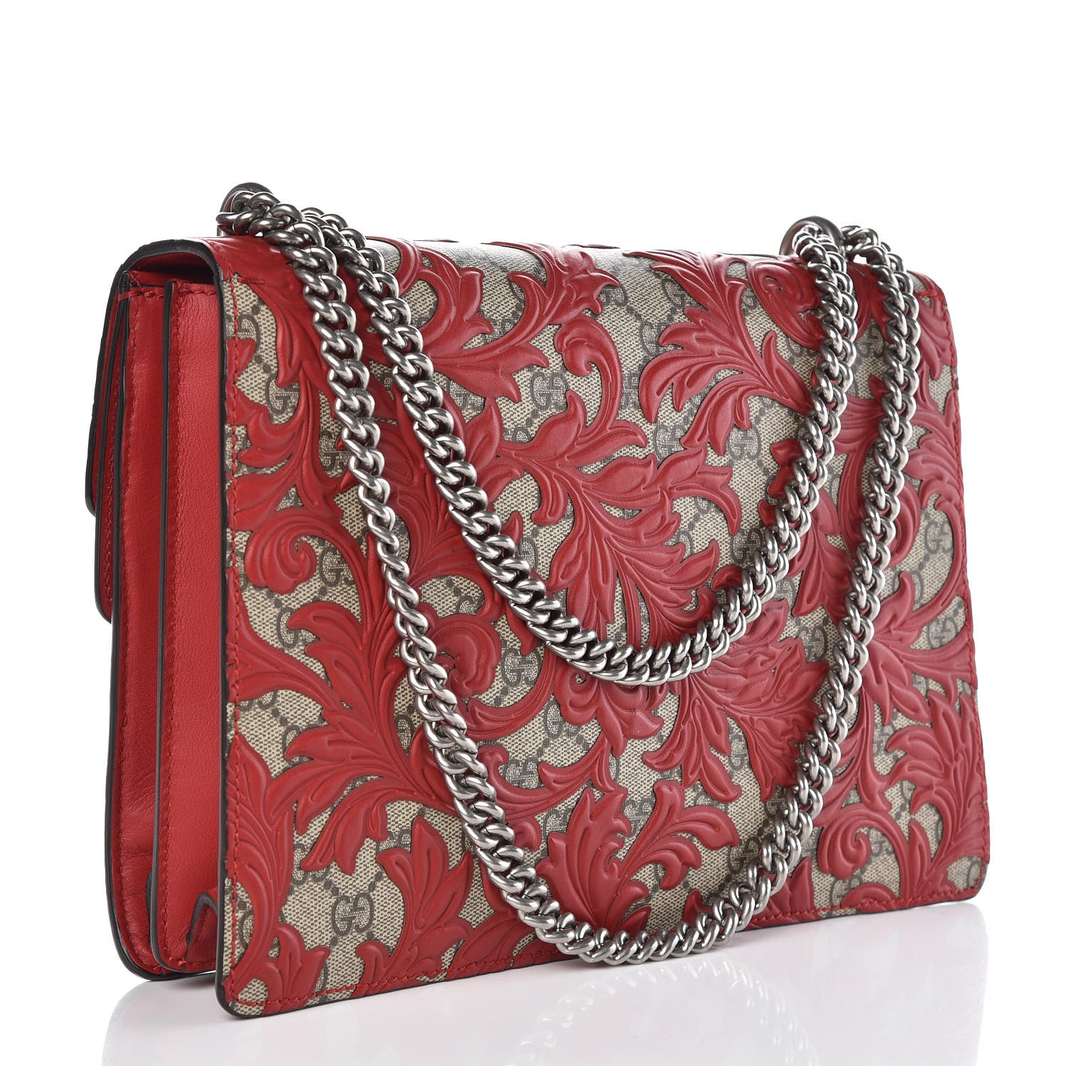 Gucci GG Supreme Monogram Arabesque Medium Dionysus Shoulder Bag Hibiscus Red 3 of 7