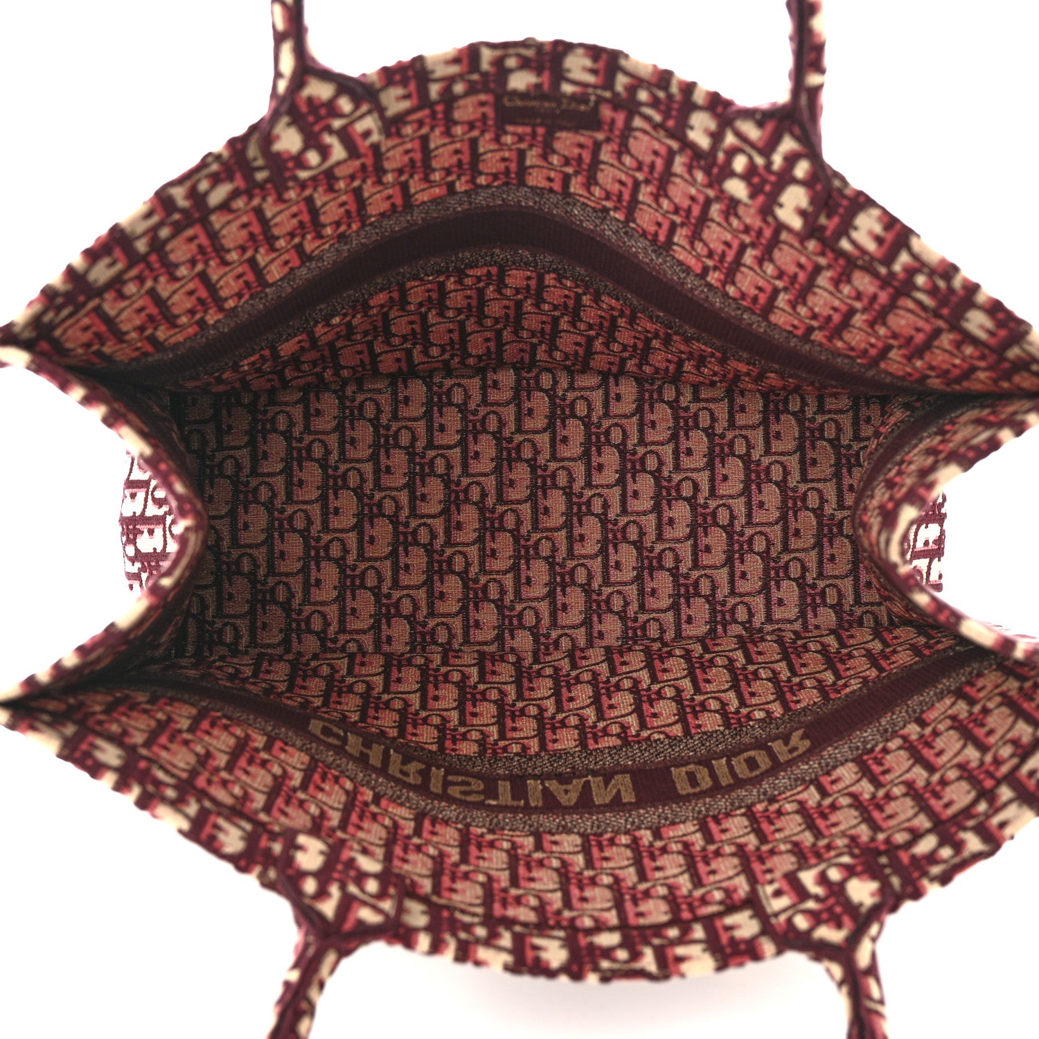Christian Dior Oblique Large Book Tote Burgundy Multicolor 5 of 10