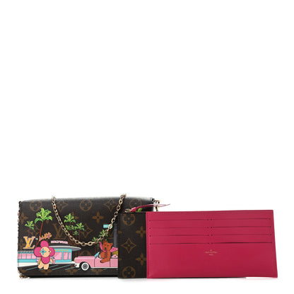 Louis Vuitton Monogram 2021 Christmas Animation Hollywood Pochette Felicie Chain Wallet Fuchsia 1 of 11