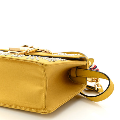 Gucci Satin Crystal Mini Sylvie Top Handle Bag Yellow 10 of 10