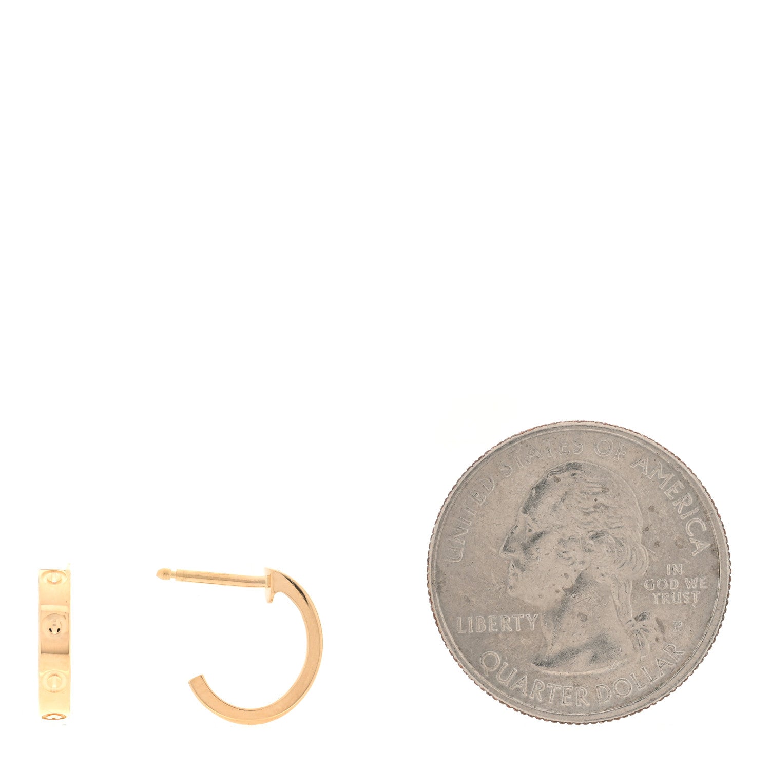 Cartier 18K Yellow Gold Small LOVE Hoop Earrings 2 of 5