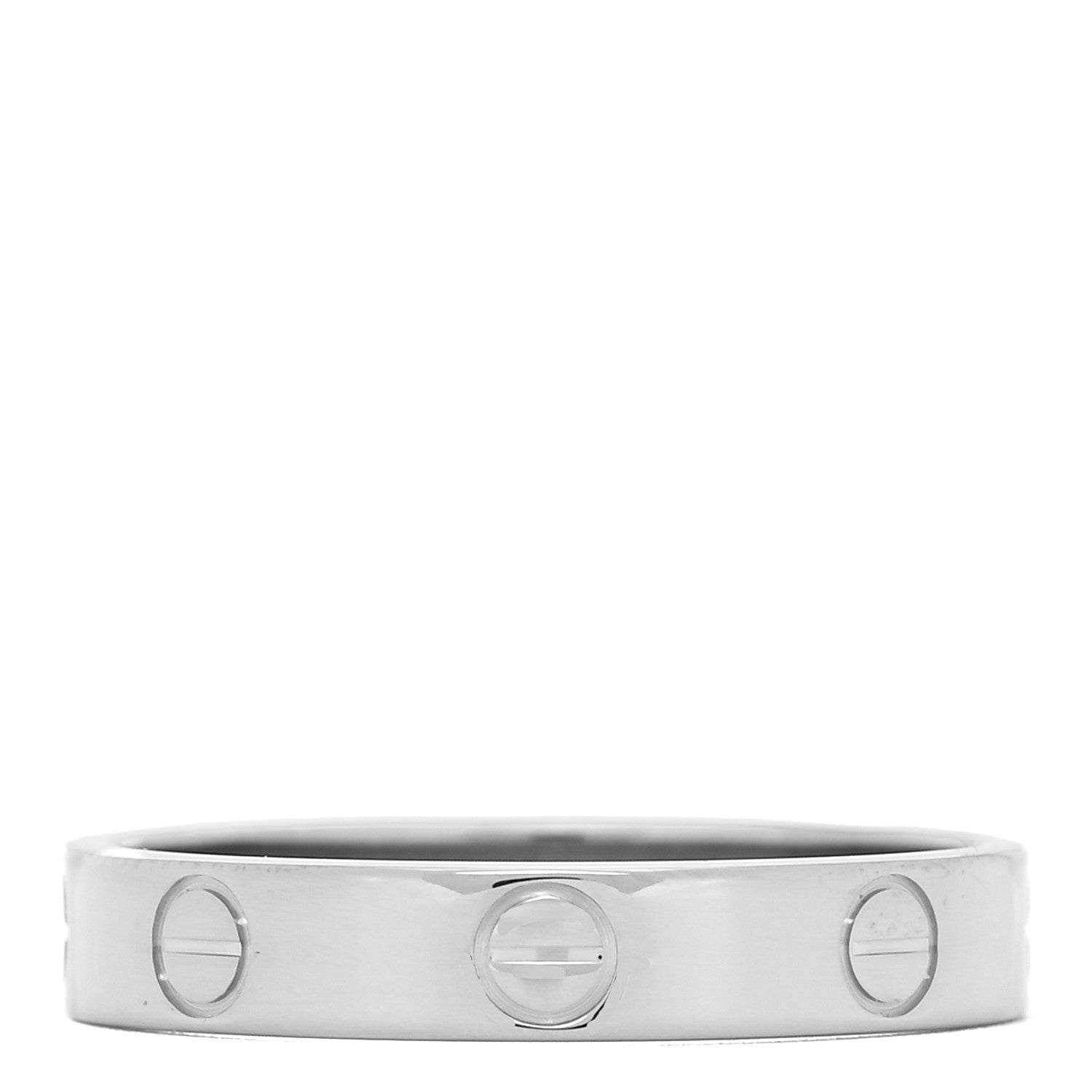 Cartier 18K White Gold 3.5mm LOVE Wedding Band Ring 55 7.25 3 of 4
