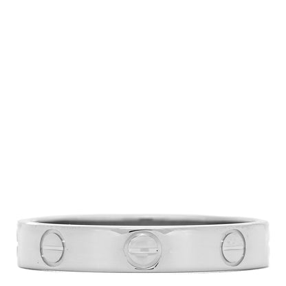 Cartier 18K White Gold 3.5mm LOVE Wedding Band Ring 55 7.25 3 of 4