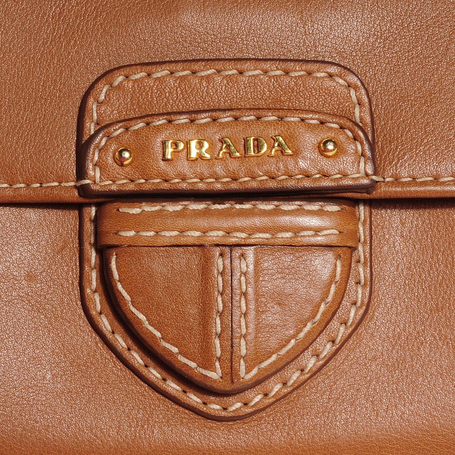 Prada City Calf Long Wallet Caramel 9 of 9