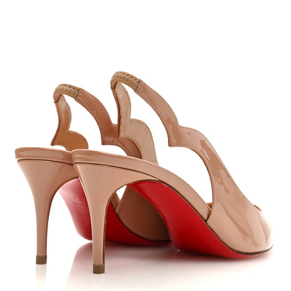 Christian Louboutin Patent Hot Chick Slingback 70 Pumps 36.5 Nude 4 of 9