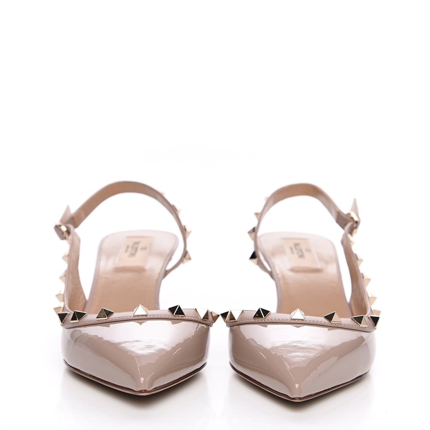Patent Rockstud Half D'Orsay Slingback 50mm Pumps 39 Poudre