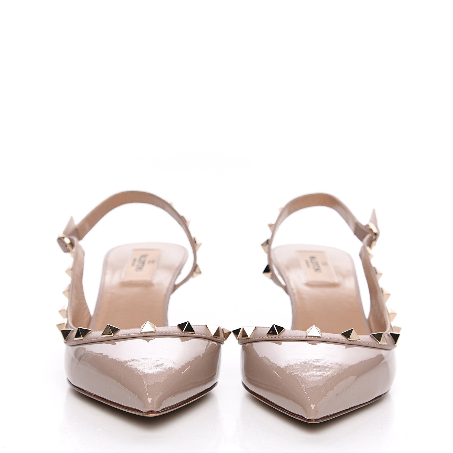Valentino Garavani Patent Rockstud Half D'Orsay Slingback 50mm Pumps 39 Poudre 2 of 10