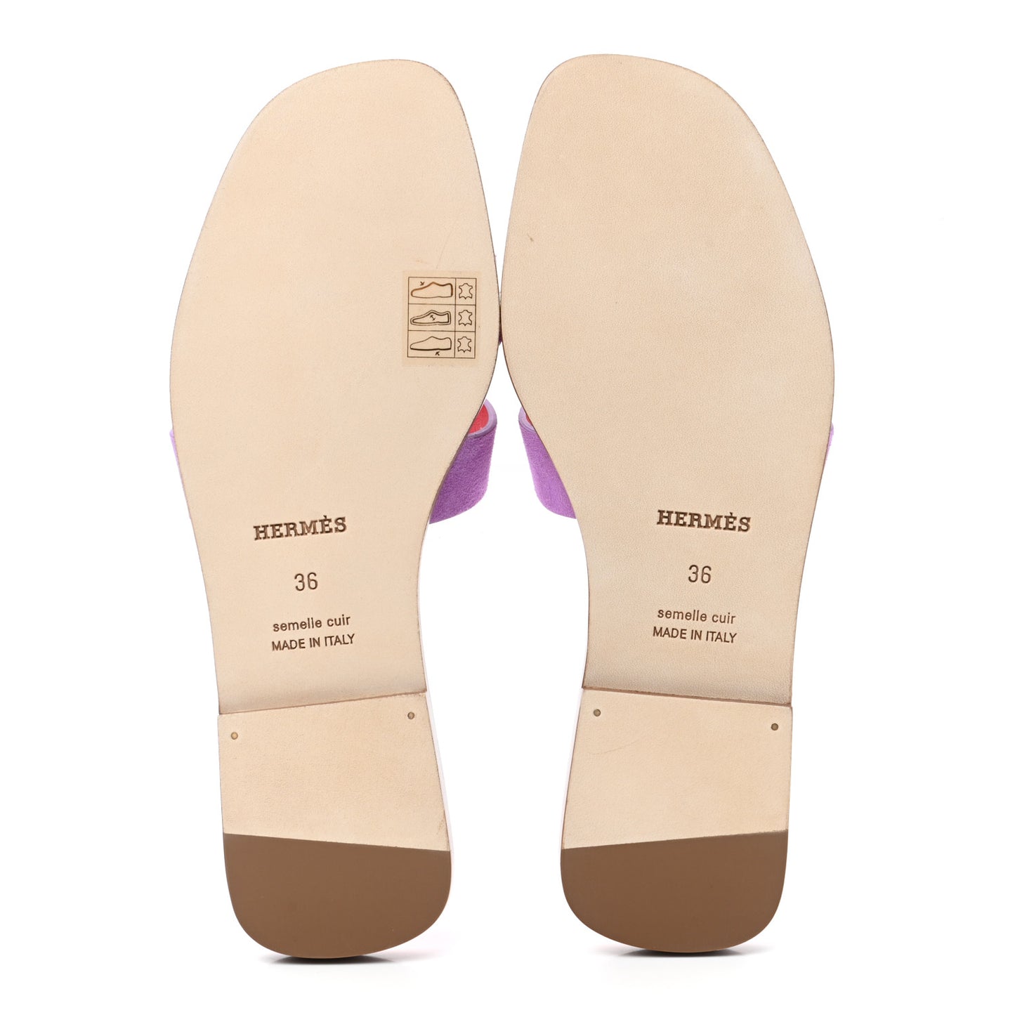 Suede Goatskin Oran Sandals 36 Violet Parme