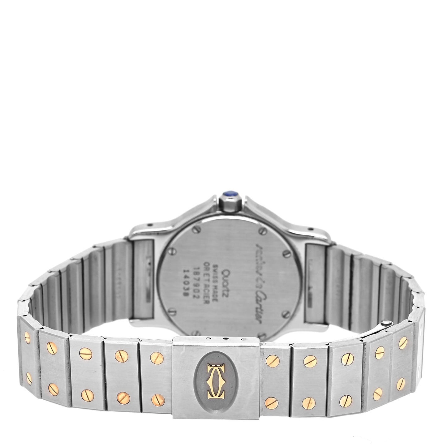 Stainless Steel 18K Yellow Gold 29mm Santos Octagon Quartz Watch