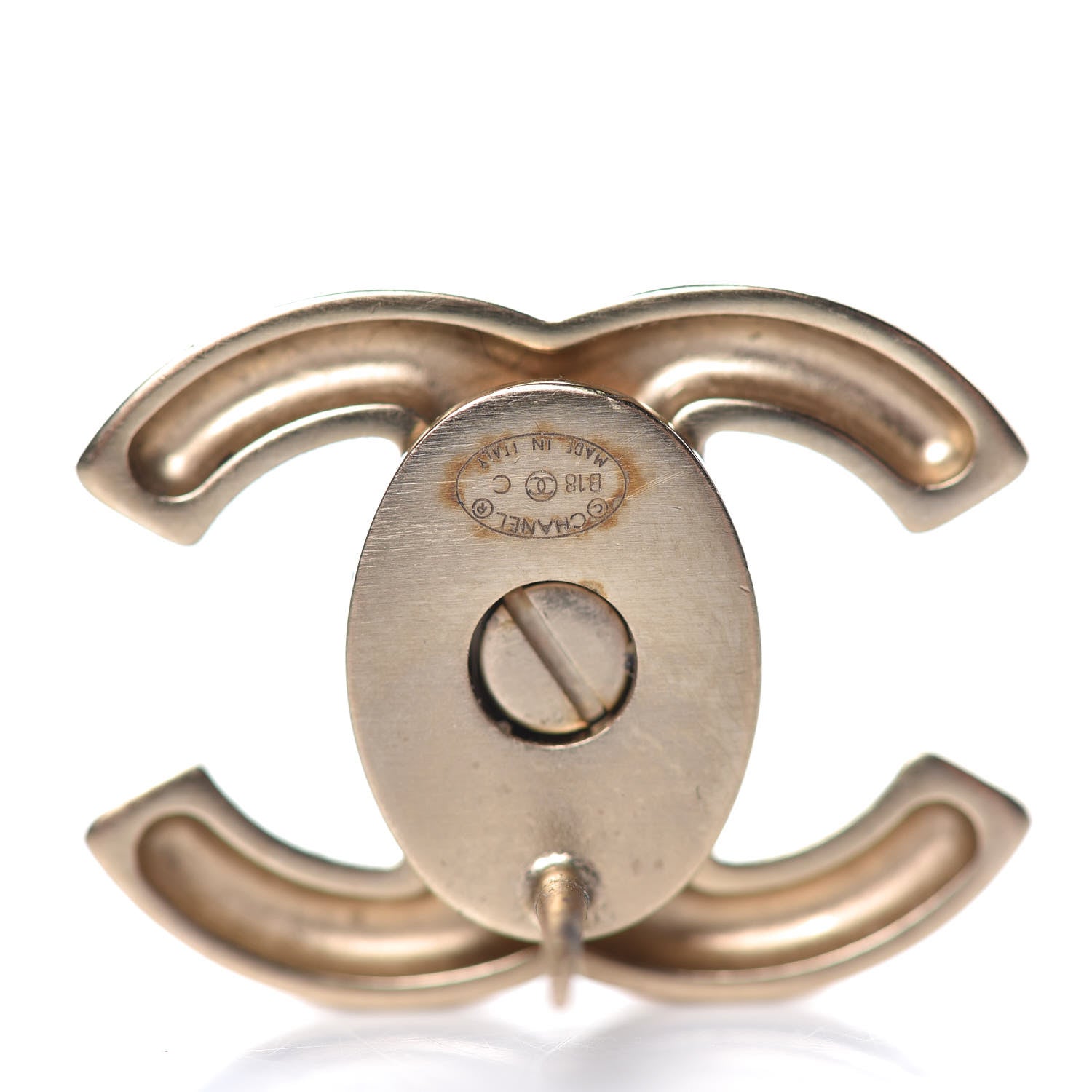 Chanel Metal CC Turnlock Interchangeable Earrings Gold 6 of 8