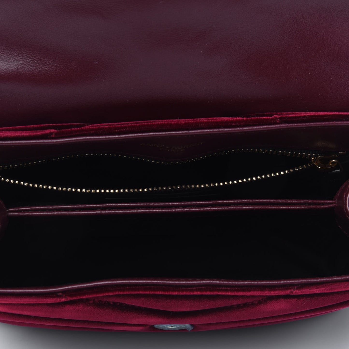 Velvet Y Quilted Monogram Toy Loulou Crossbody Bag French Burgundy