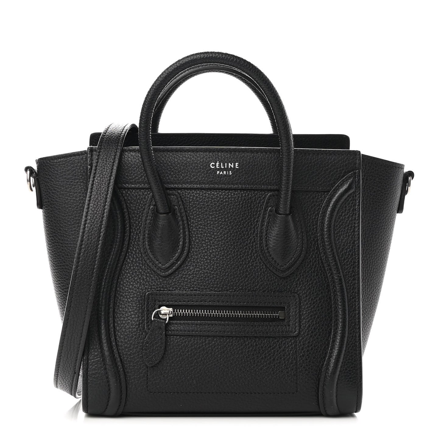 Drummed Calfskin Nano Luggage Black