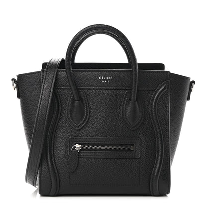 Celine Drummed Calfskin Nano Luggage Black 1 of 9