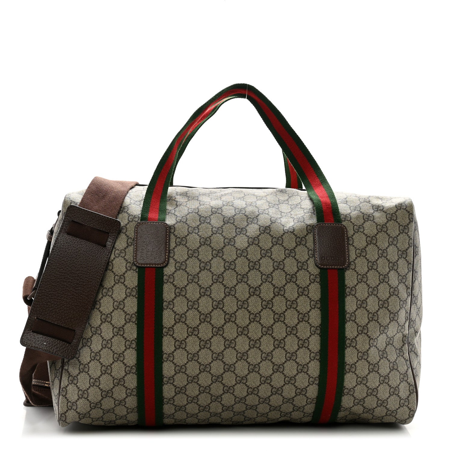 Gucci GG Supreme Monogram Web Medium Duffle Bag Brown 1 of 13