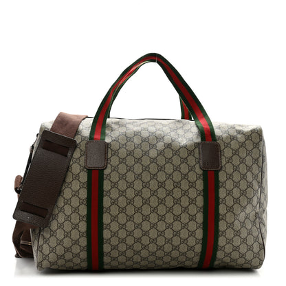 Gucci GG Supreme Monogram Web Medium Duffle Bag Brown 1 of 13