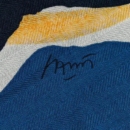 Hermes Cashmere Silk Libre Comme Pegase Shawl 140 Bleu Cobalt White 4 of 6