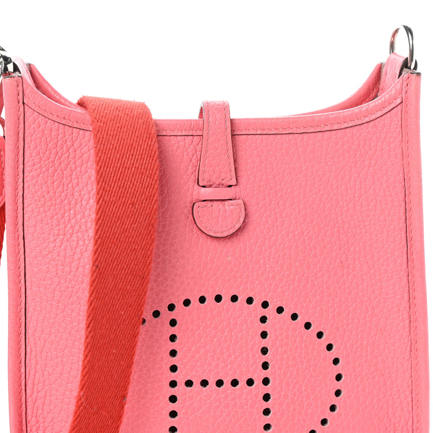 Hermes Taurillon Clemence Amazone Evelyne TPM Rose Azalee Rouge Pivoine 7 of 9