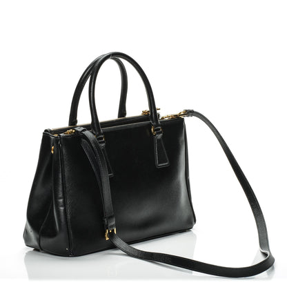 Prada Saffiano Small Galleria Double Zip Tote Black 3 of 8