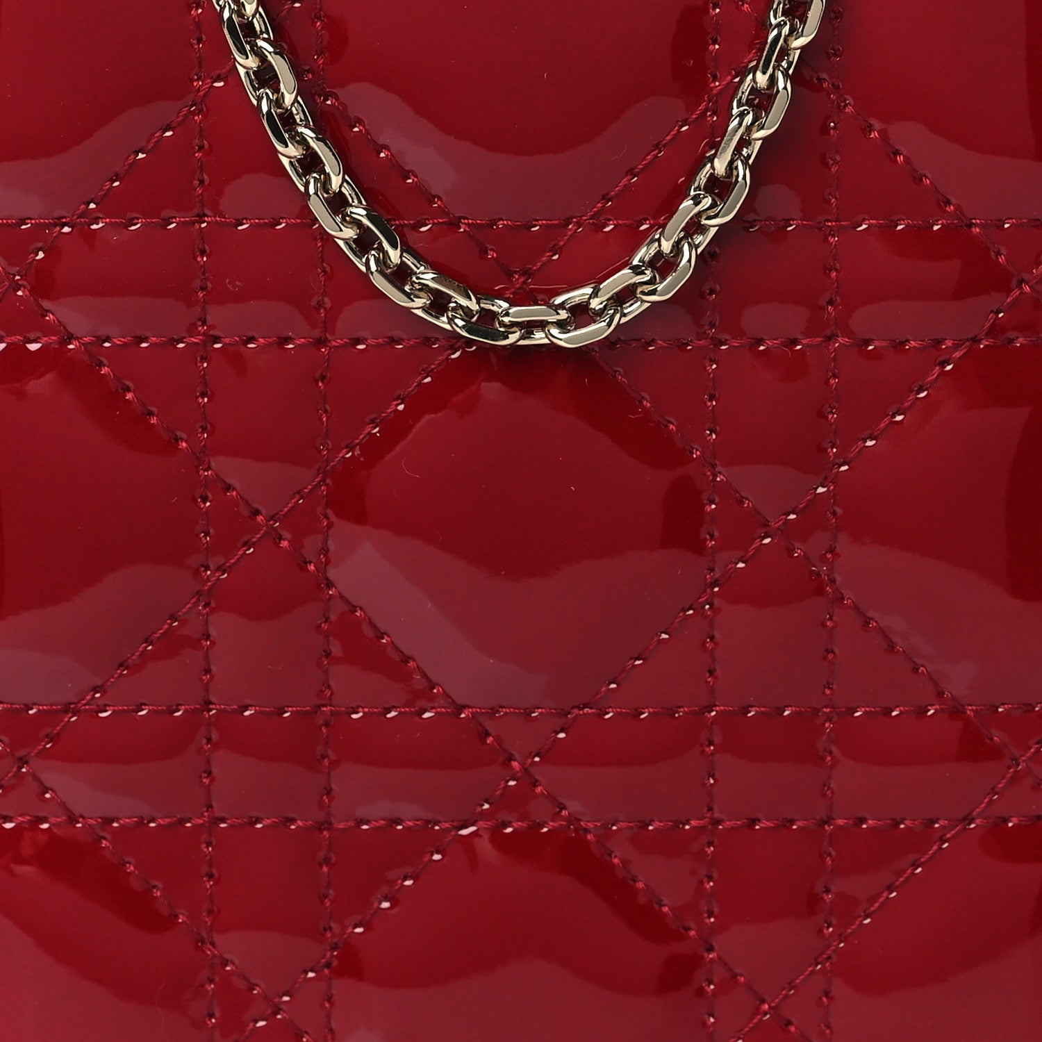 Christian Dior Patent Cannage Lady Dior Phone Holder Red 7 of 10