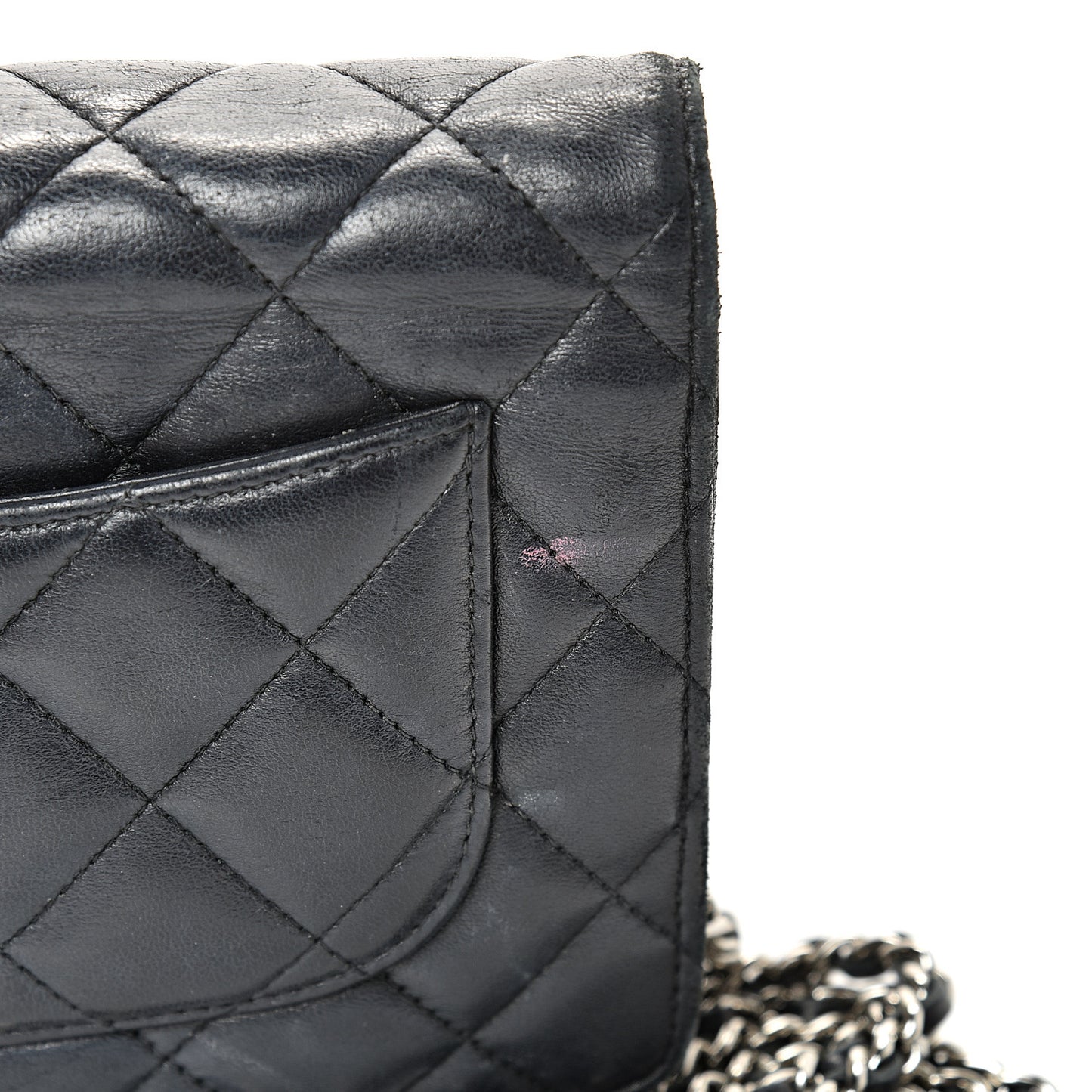 Lambskin Quilted Wallet On Chain WOC Black