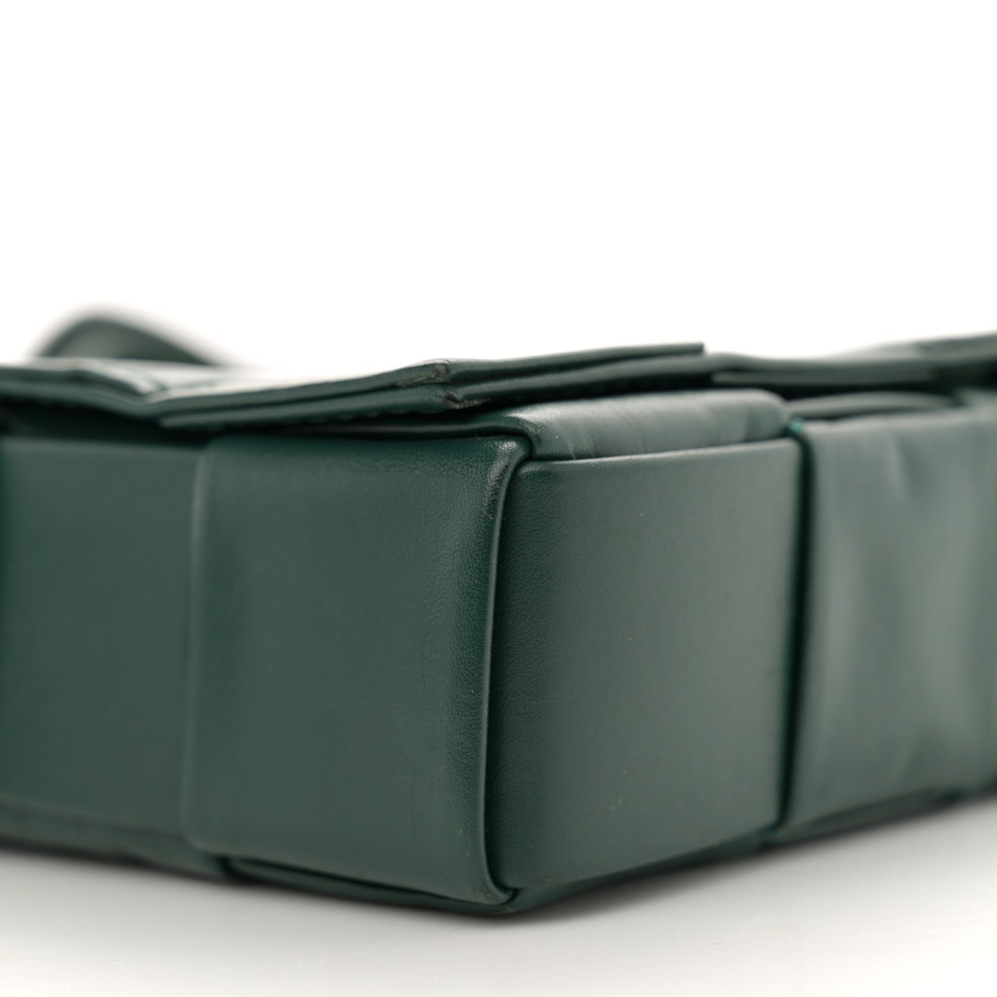 Paper Calfskin Maxi Intreccio Small Cassette Crossbody Bag Raintree