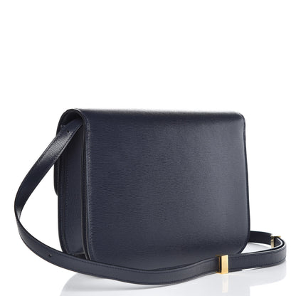 Celine Liege Calfskin Medium Classic Box Flap Bag Dark Blue 3 of 7