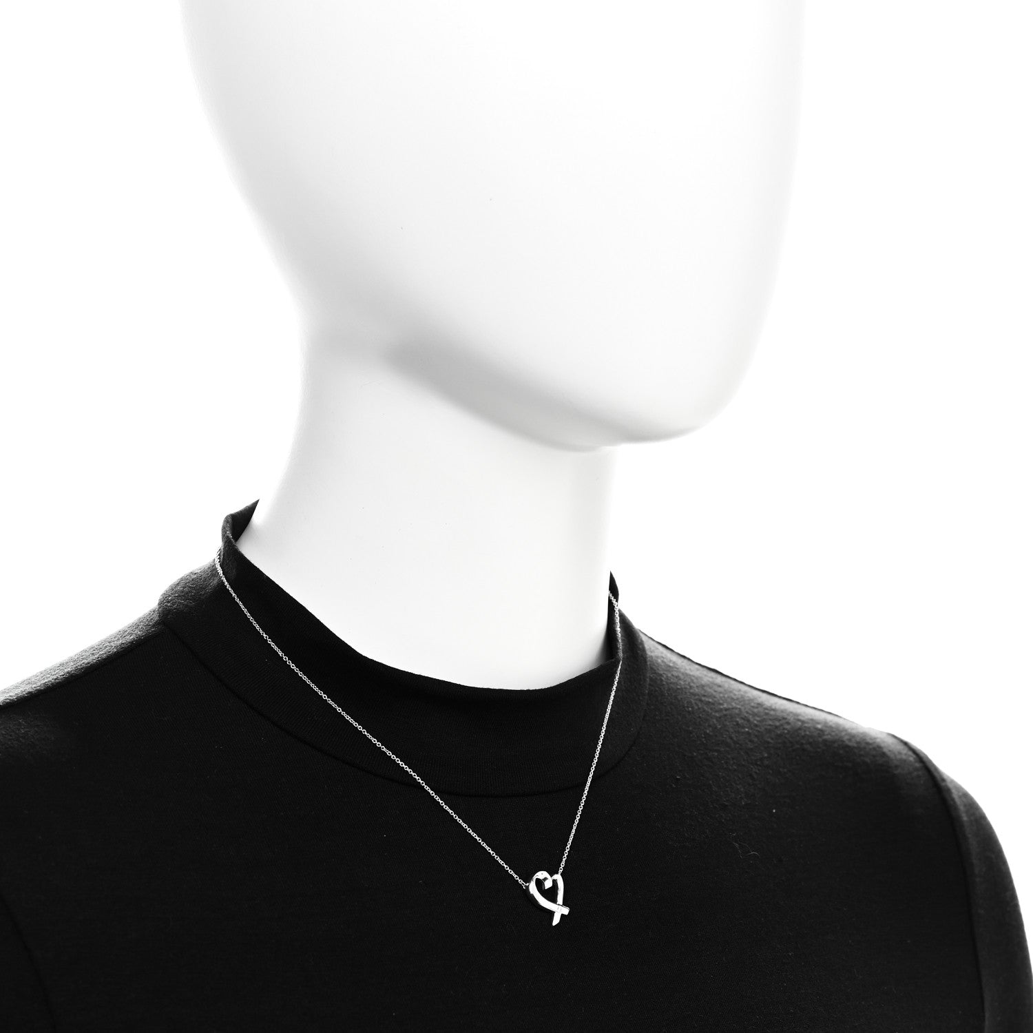 Tiffany Sterling Silver Diamond Paloma Picasso Loving Heart Necklace 2 of 6
